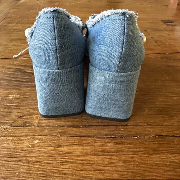 Miu Miu denim Mary Janes ~ size 38.5, pre-owned! - Picture 3 of 7